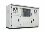 11KV Outdoor VCB in a roofed outdoor enclosure with viewing window, meters and indicator lamps