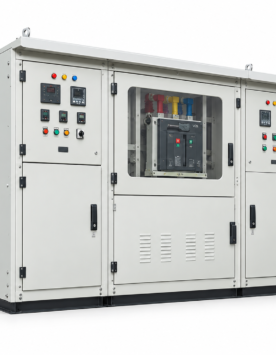 11KV Outdoor VCB in a roofed outdoor enclosure with viewing window, meters and indicator lamps