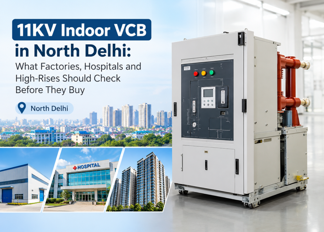11KV indoor VCB panel with digital relay and red pole assemblies for factories, hospitals and high-rises in North Delhi