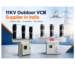 11KV Outdoor VCB Supplier in India: two outdoor vacuum circuit breakers with control panels by Arpan Power Projects