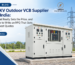 11KV outdoor VCB panel with viewing window, meters and indicator lamps at an outdoor substation in India, supplied by Arpan Power Projects